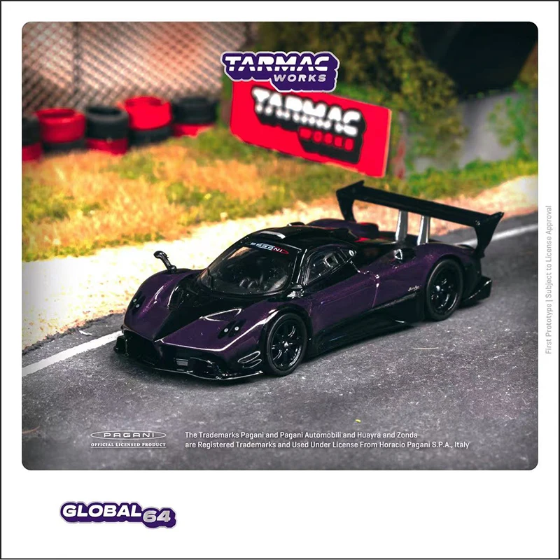 

Tarmac Works 1:64 Model Car Paga Zonda R Viola PSO Alloy Die-cast Running Vehicle- Deep Purple