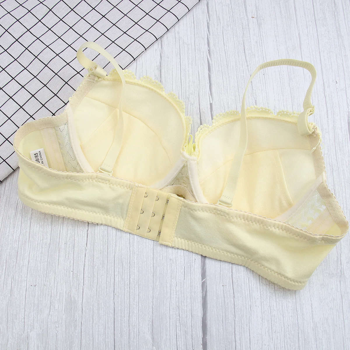 

Bra and Panty Set Yellow Push Up Bra Set Comfortable Skin Friendly Perfect Valentine Wedding Night Gift