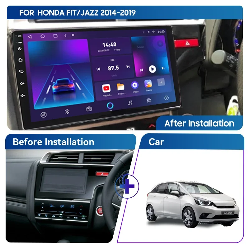 QSZN For HONDA FIT JAZZ 2014-2019 RHD 2 din Android 12.0 Car Radio Multimedia Video Player GPS Navigation 4G Carplay Head unit