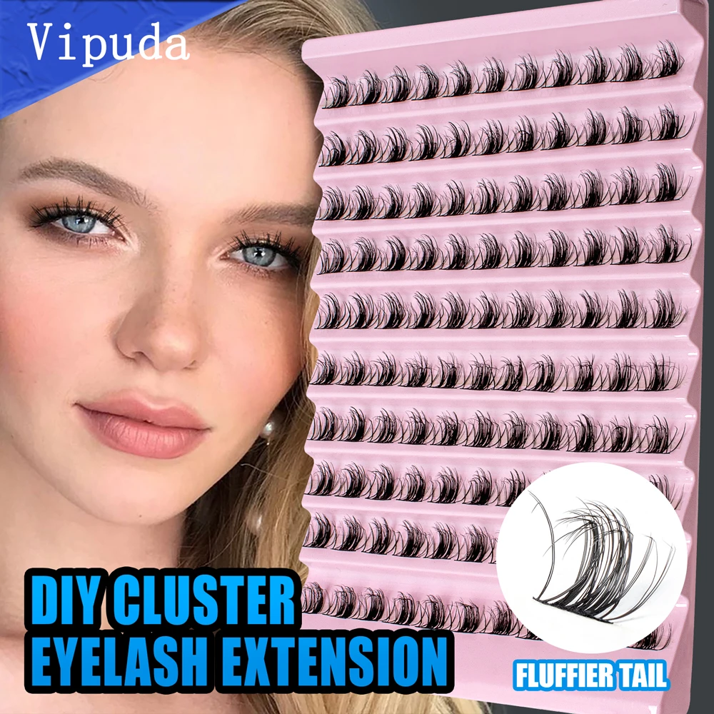 VIPUDA Lash Clusters Soft Natural False Eyelashes 8-16mm Individual eye Lashes Multi Style Eyelash extensions Lash Cluster Suppl