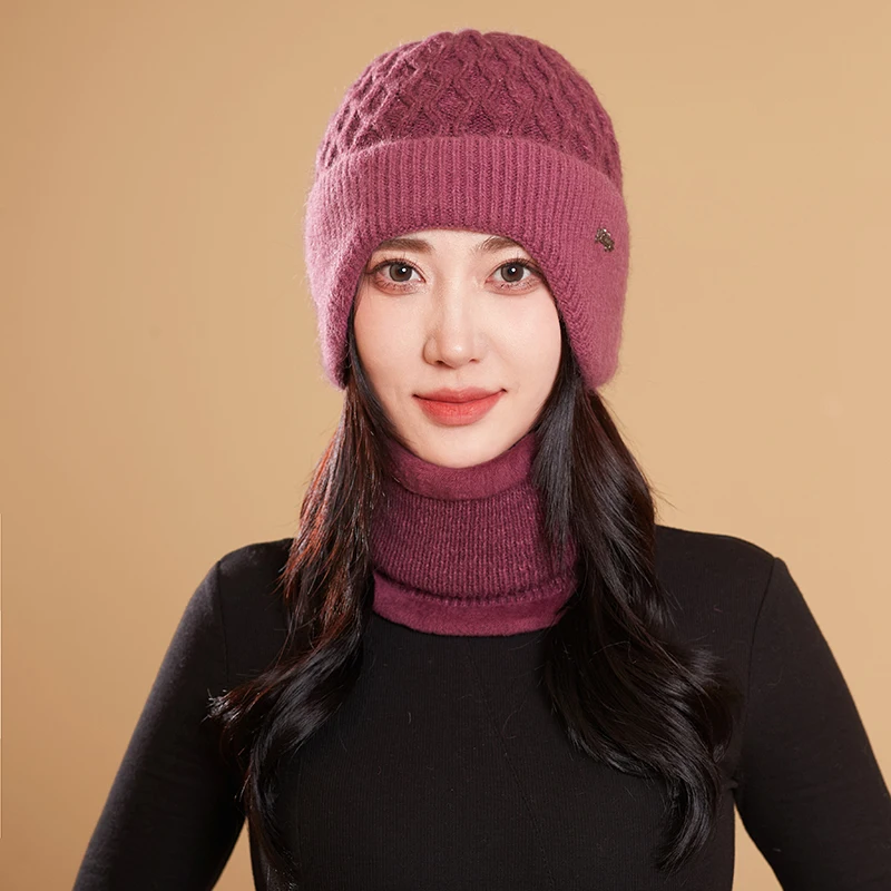 Women\'s Winter Hat Scarf Sets 2 Pieces Sets Beanies And Loop Scarf Ladies Winter Accessories Fashion New