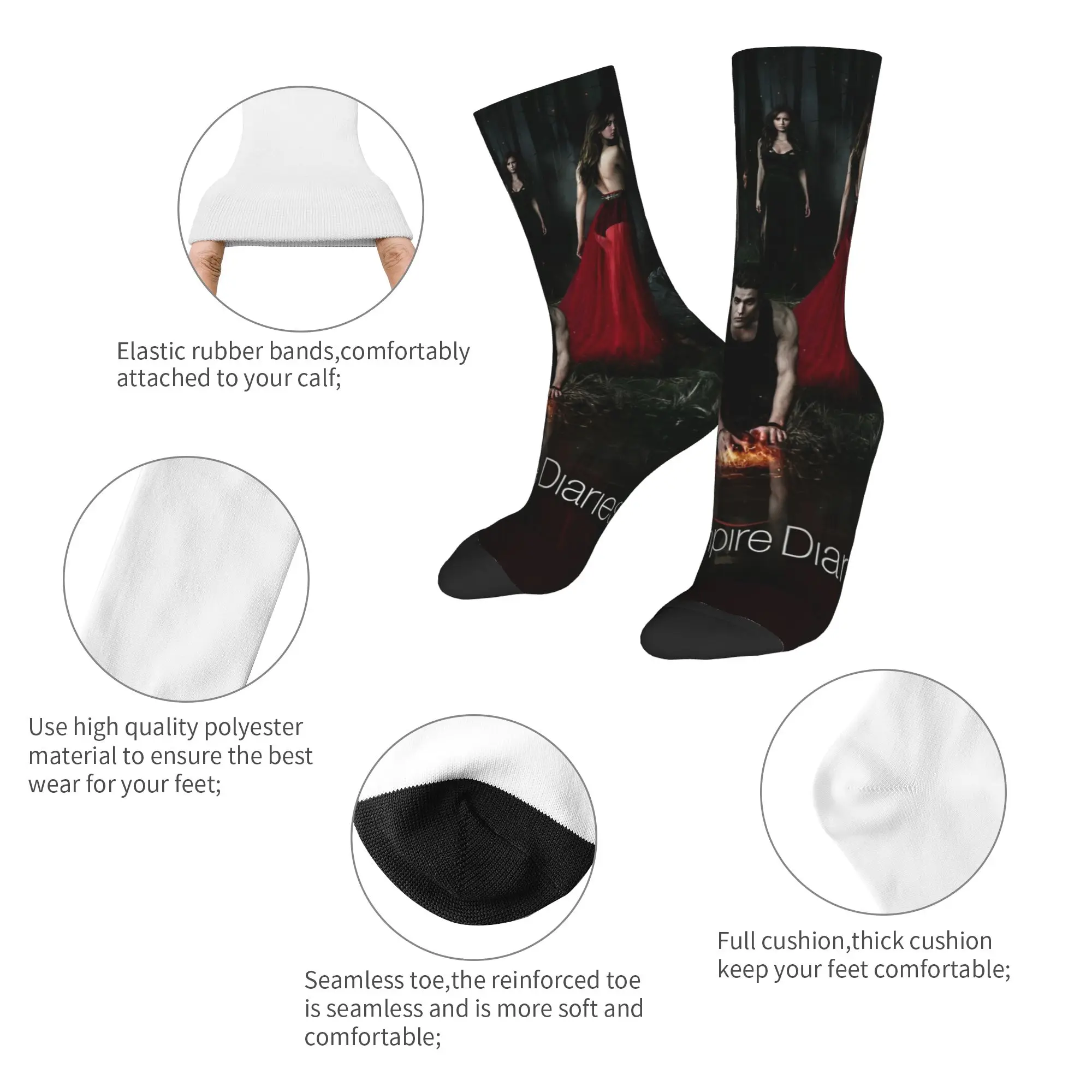 The Vampire Diaries Damon Salvatore Socken Neuheit Strümpfe Männer Weiche Klettersocken Winter Grafik Anti Schweiß Socken