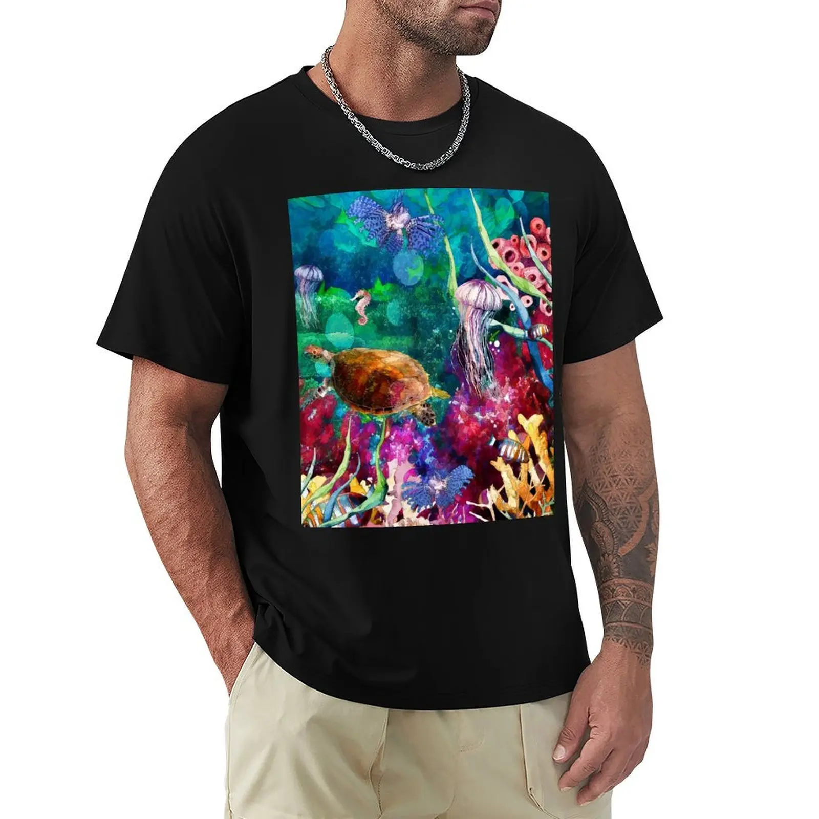

Turtles on the reef T-Shirt Running Gym Short Sleeve Sports Tee