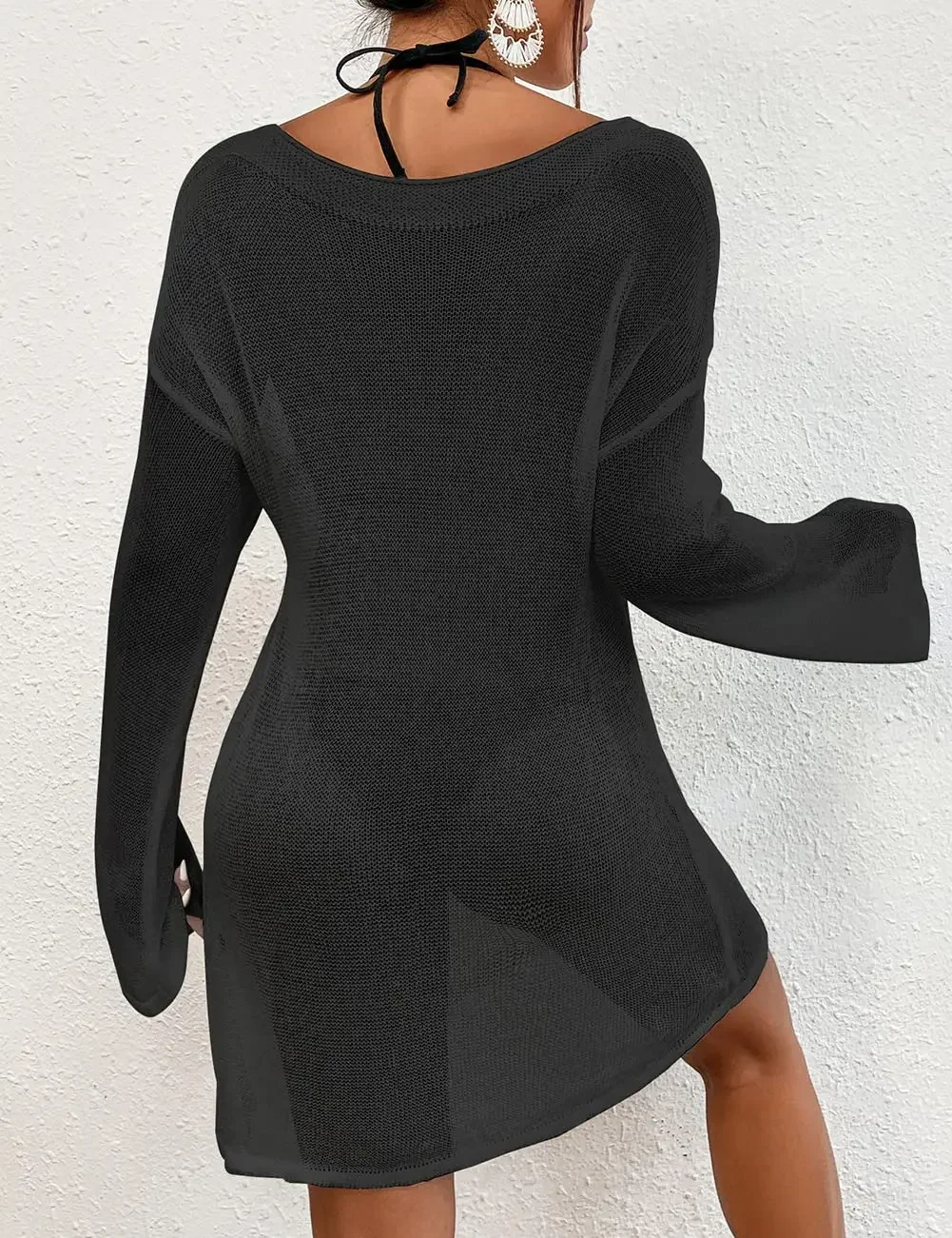 Maillot de bain en Crochet pour femmes, transparent, Cover-Up pour maillot de bain tricoté, Bikini, tenues de plage et de vacances