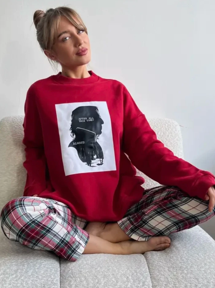 Lockeres, faionable Long Sve bedrucktes Sweatshirt, lässig, vielseitig, bequeme Passform, runder Ne-Pullover für Damen