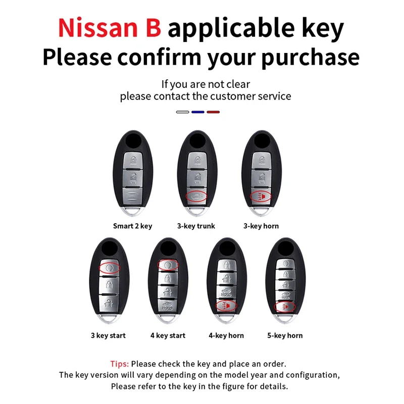 Zinc Alloy Car Key Case Fob Holder Shell Cover for Nissan Rogue X-Trail T31 T32 for Infiniti Q30 Q50 Q60 Q70 QX50 QX60 QX70 QX80 view 2