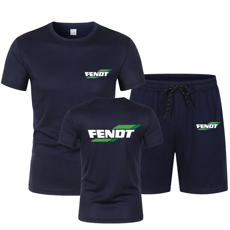 

Модный уличный спортивный костюм fendt, Мужская футболка с коротким рукавом и шорты, Повседневная модная дышащая футболка из двух частей