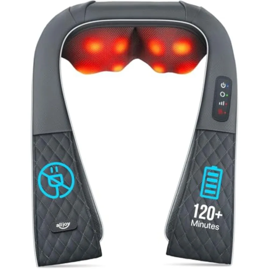 

Cordless Shiatsu Neck Massager with Heat Rechargeable Deep Kneading Node Massager for Neck and Shoulder Relief Ideal for Home O