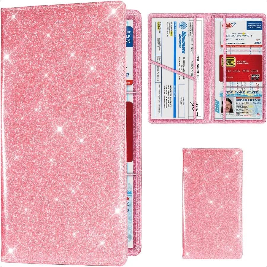 تسجيل السيارة وحامل بطاقة التأمين وثيقة رخصة السيارة صندوق القفازات مقصورة منظم ملحقات السيارة الداخلية لـ W