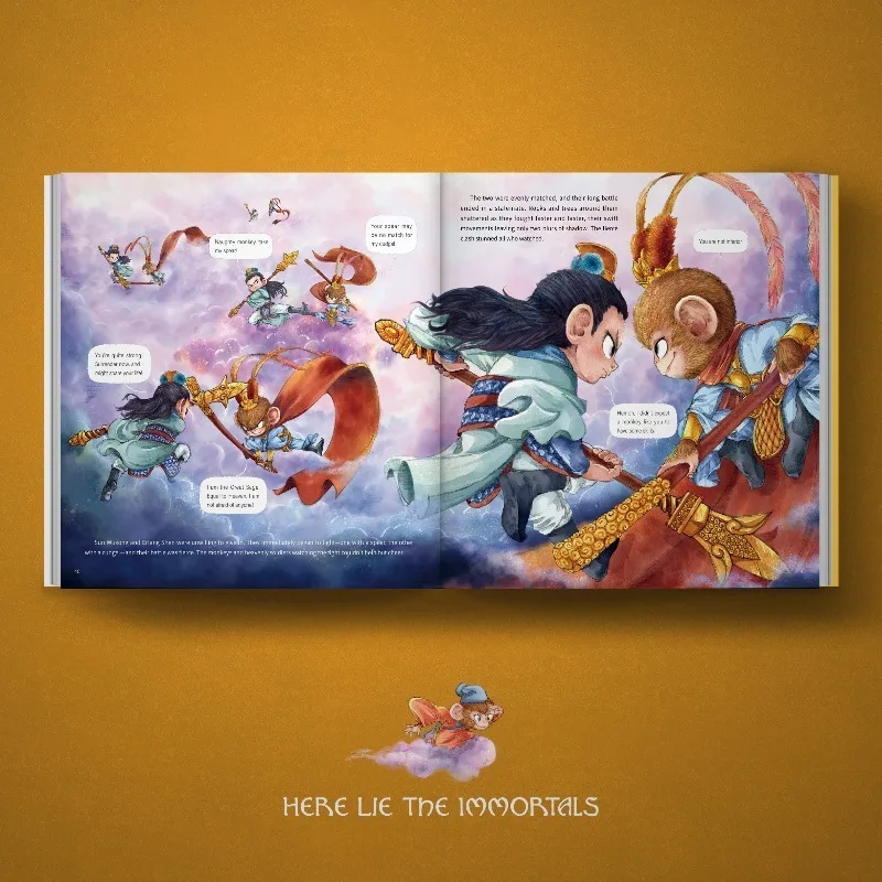 Here Lie The Immortals Chinese Mythology Sketch Picture Book Nezha/The Monkey King/Yang Jian Single Book Available English Ver.