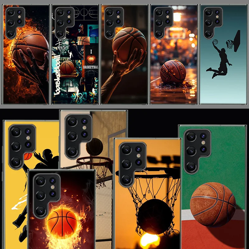 Basketball Capa Phone Case For Samsung S26 Ultra S25 Edge Galaxy S23 S21 S20 S24 FE S22 S10 Plus Cover Clear TPU Shell Coque wit