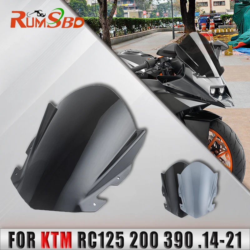 RUMSBD Motorcycle Windscreen Racing Bubble Windshield Deflectors For KTM RC 390 200 125 RC125 RC200 RC390 2014-2021 2020 2019