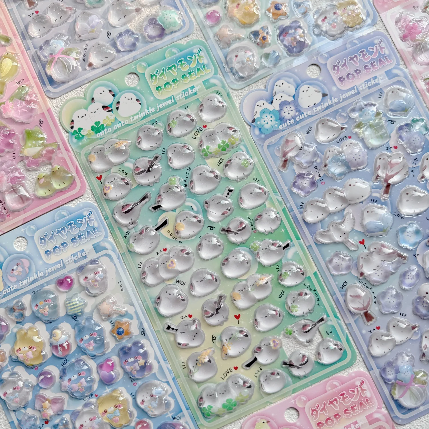 Kawaii Birds Blossoms Bow Bear 3D Relief Stickers Scrapbooking DIY Journaling Stationery Diary Cute Stickers School Supply