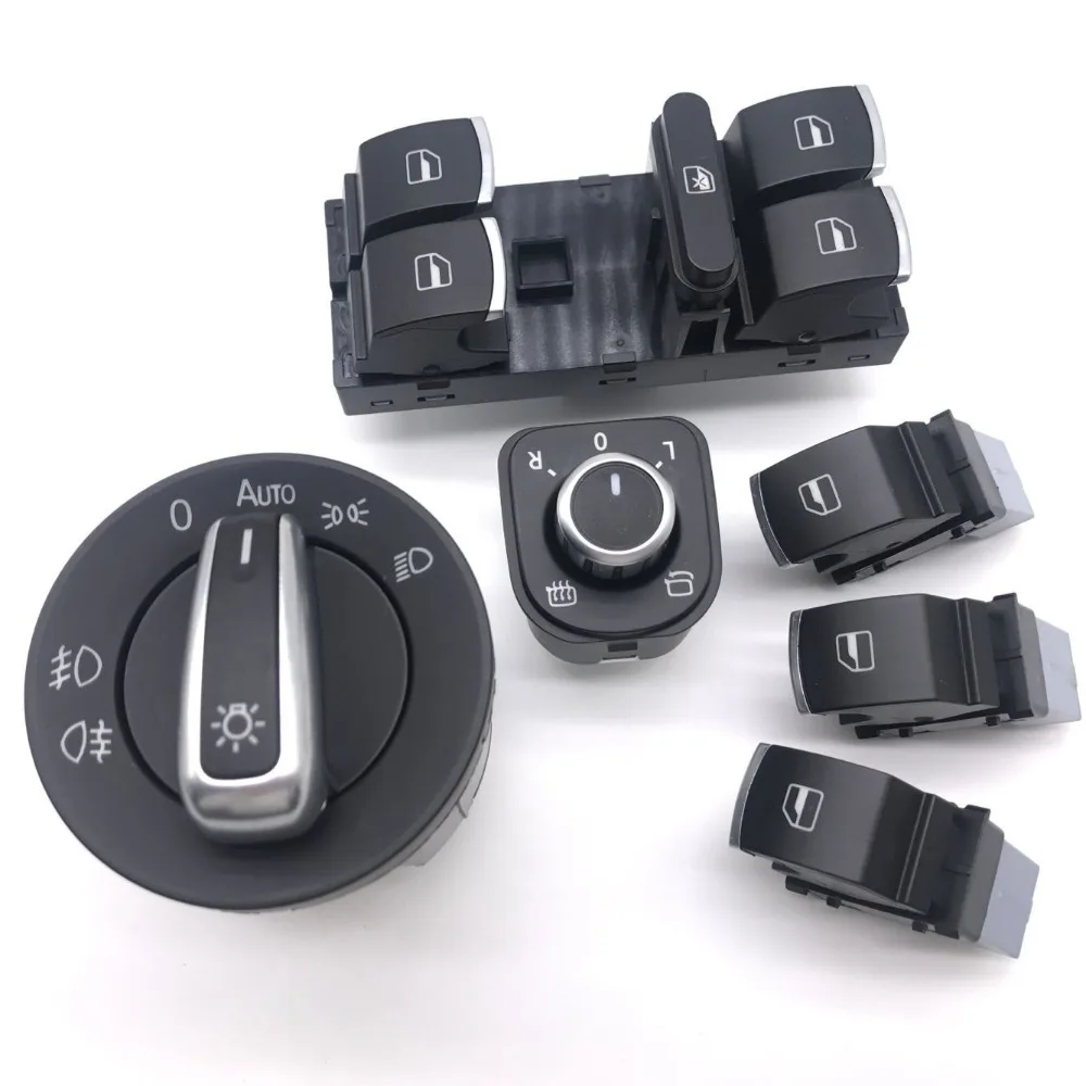 

6 шт./партия электрическая Автомобильная фара, зеркало заднего вида, переключатель питания, кнопка управления для V W Passat CC Jetta TIGUAN GOLF