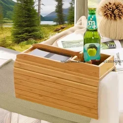 Couch Cup Holder Natural Anti-Slip Bamboo Sofa Armrest Tray Foldable Multifunctional Sofa Cup Holder for Cups Remote Control