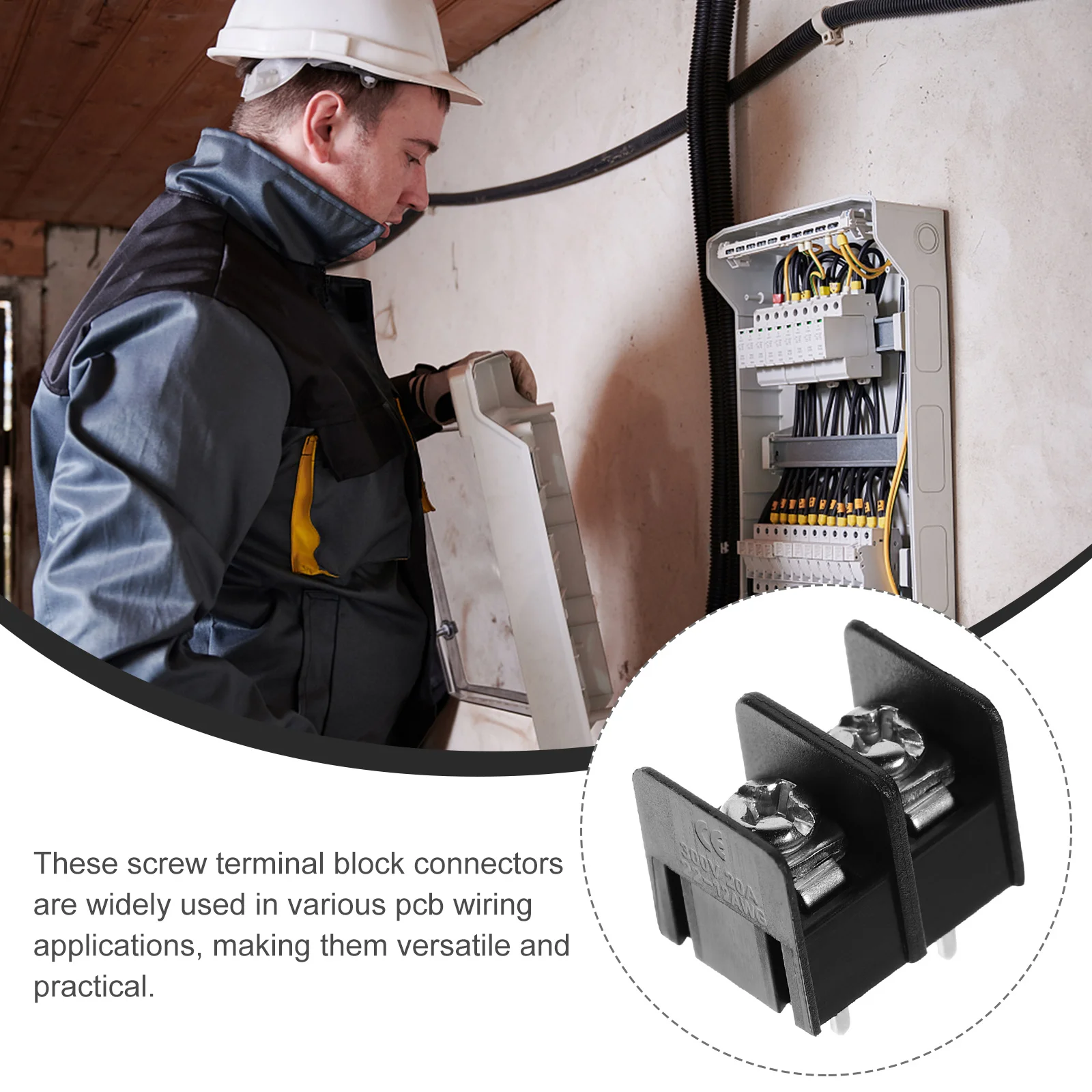 50 szt. Listwa zaciskowa śrubowa 2-pinowa o rozstawie 7,62 mm do montażu na płytce drukowanej, izolowana listwa zaciskowa do przewodów, listwa elektryczna do majsterkowania