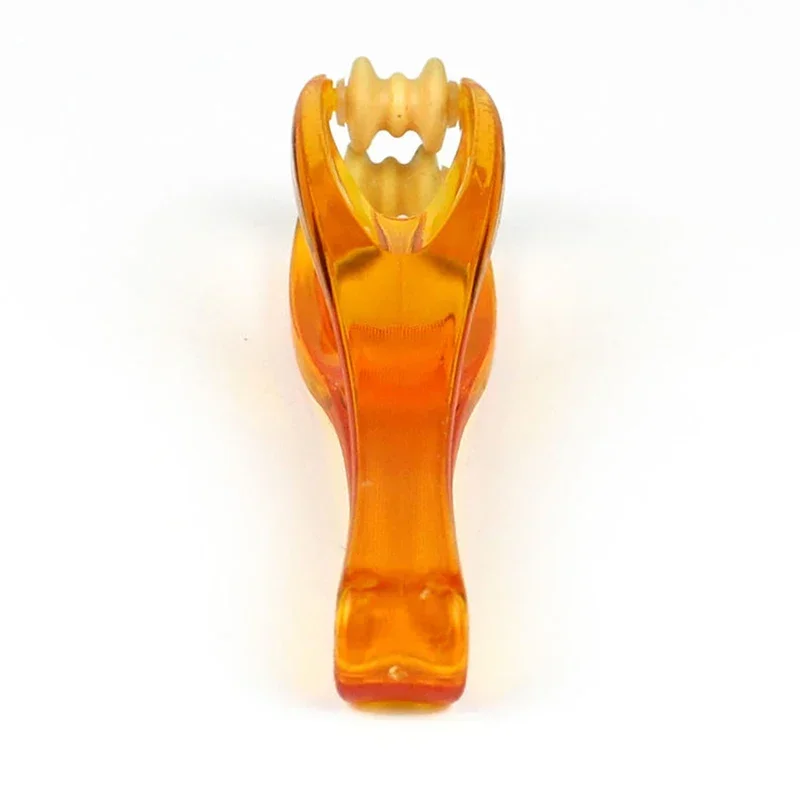 Clear Orange Double Rubber Roller Massage Joints Finger Massager Hand & Finger Massage Roller for Arthritis, Blood Circulation