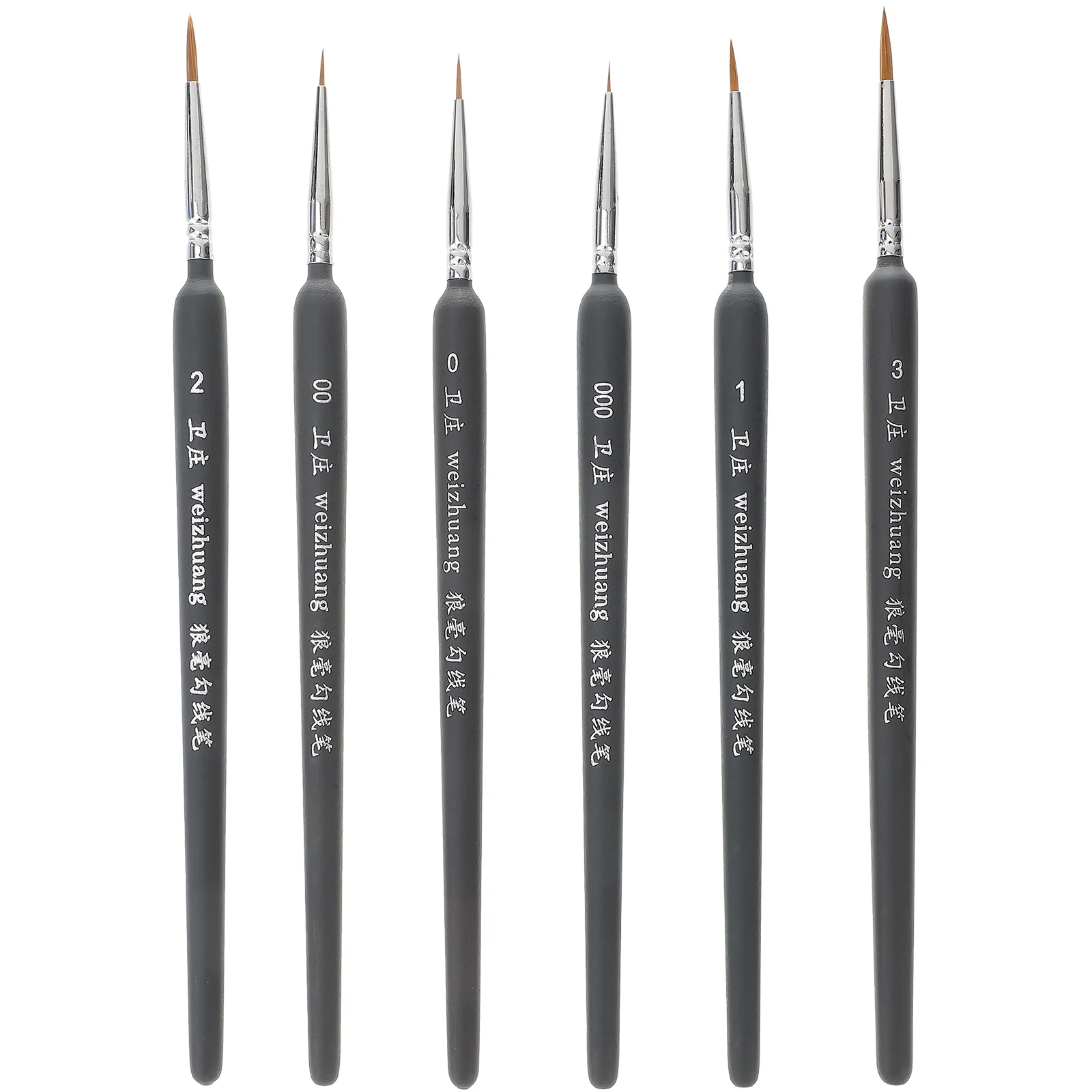 6 Pcs The Brush Student Paint Watercolour Brushes Wooden Bamboo Portable Paintbrush Color Painting Accessories