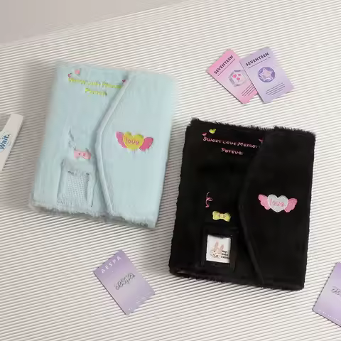 3 Inch Photo A5 Kpop Idol Photocard Binder Book Jacket Loose-leaf Photo Card Holder 6-hole Plush Collection Book