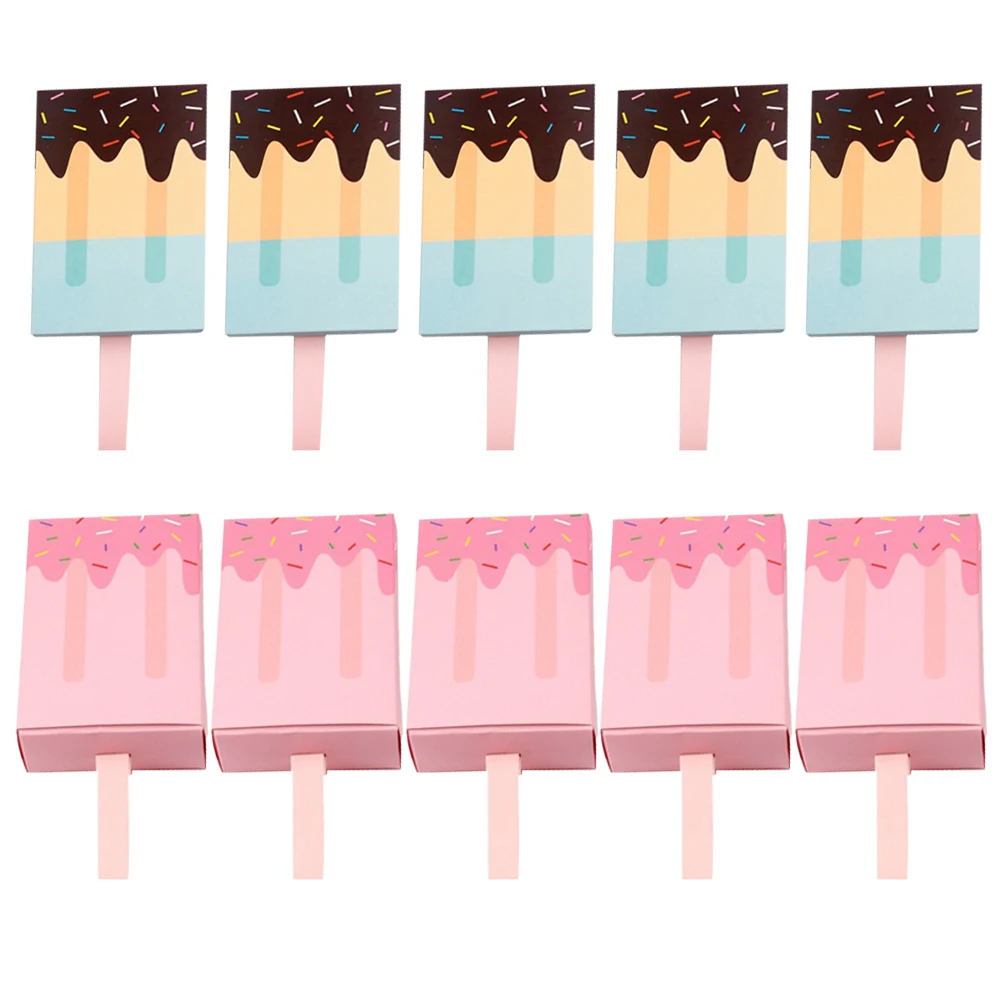 

20pcs Candy Boxes Wedding Favors Drawer Type Storage Boxes Ice Cream Theme Party Gift Packing Box Chocolate Cases