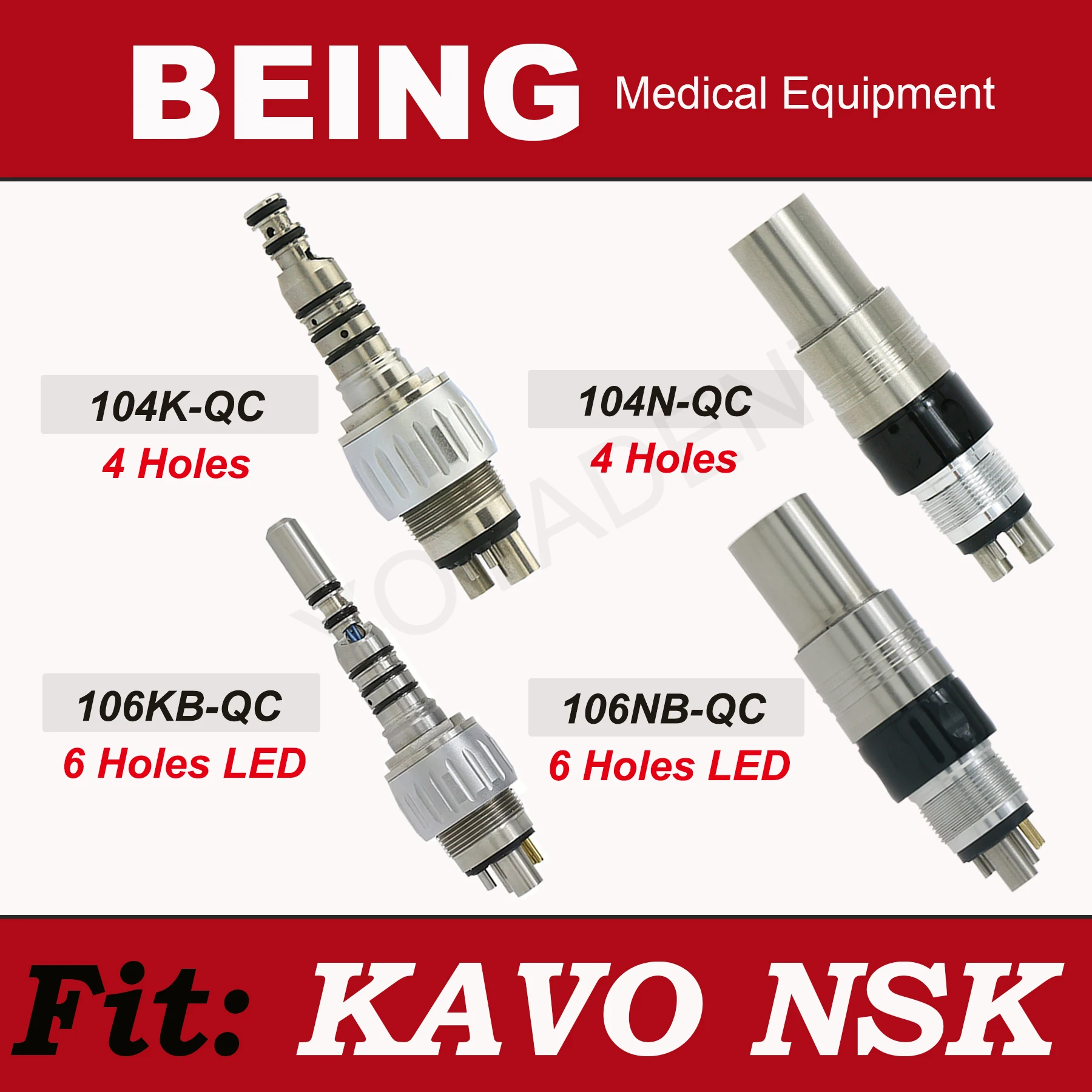 BEING 4/6Holes Coupler Dental LED Quick Coupling Coupler For KAVO NSK Type Fiber Optic High Speed Handpiece Dentist Tools