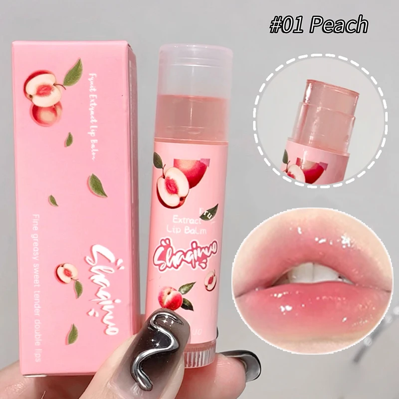 Crystal Jelly Fruit Lip Balm Transparent Moisturizing Nourish Reduce Lip Lines Grape Lipstick Base Daily Lips Care Beauty Makeup