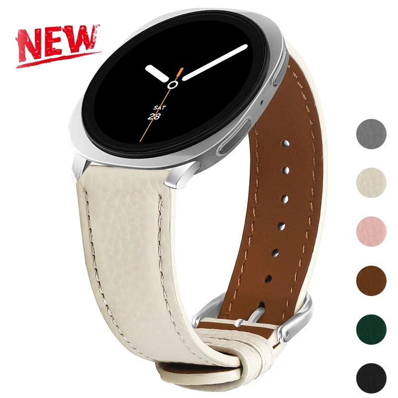 Cinturino con fibbia magnetica in pelle per Samsung Galaxy Watch 8 40mm 44mm 8Classic 46mm Cinturino per Galaxy Watch 8 Accessorio Smartwatch