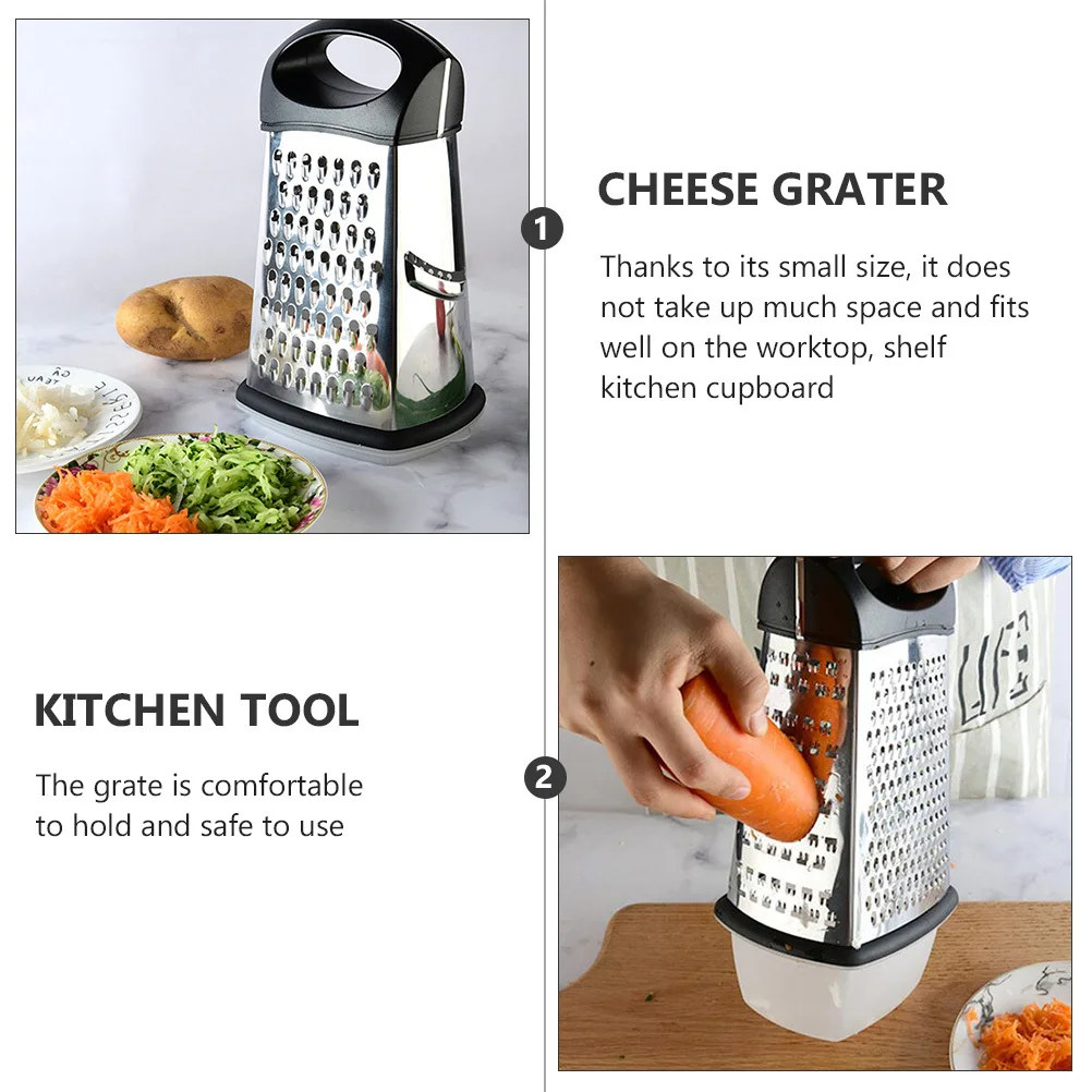 

1pc Vegetable Slicer Stainless Steel Multi-Purpose Grater For Potato Cheese Carrot Fruit Kitchen Tool Space-Saving