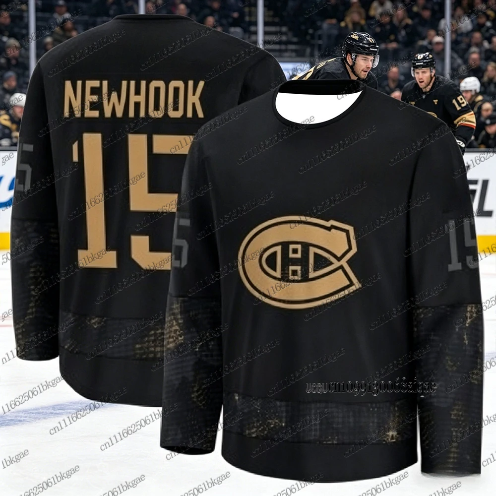 Herbst-Winter Neue Eishockey-Trikots für Herren Montreal Canadie Schwarz-Goldene Hockey-Trikots Damen Herren Lässige Langarm-Trikots – Detail 15