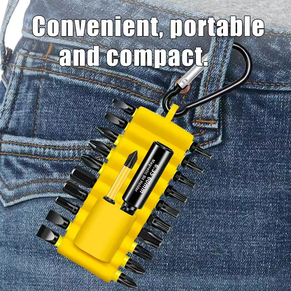 1pcs 22 Holes Screwdriver Bit Holder Soft Rubber Organizer 1/4 Inch Hex Screwdriver Head Drill Bit Stand Case Power Tools