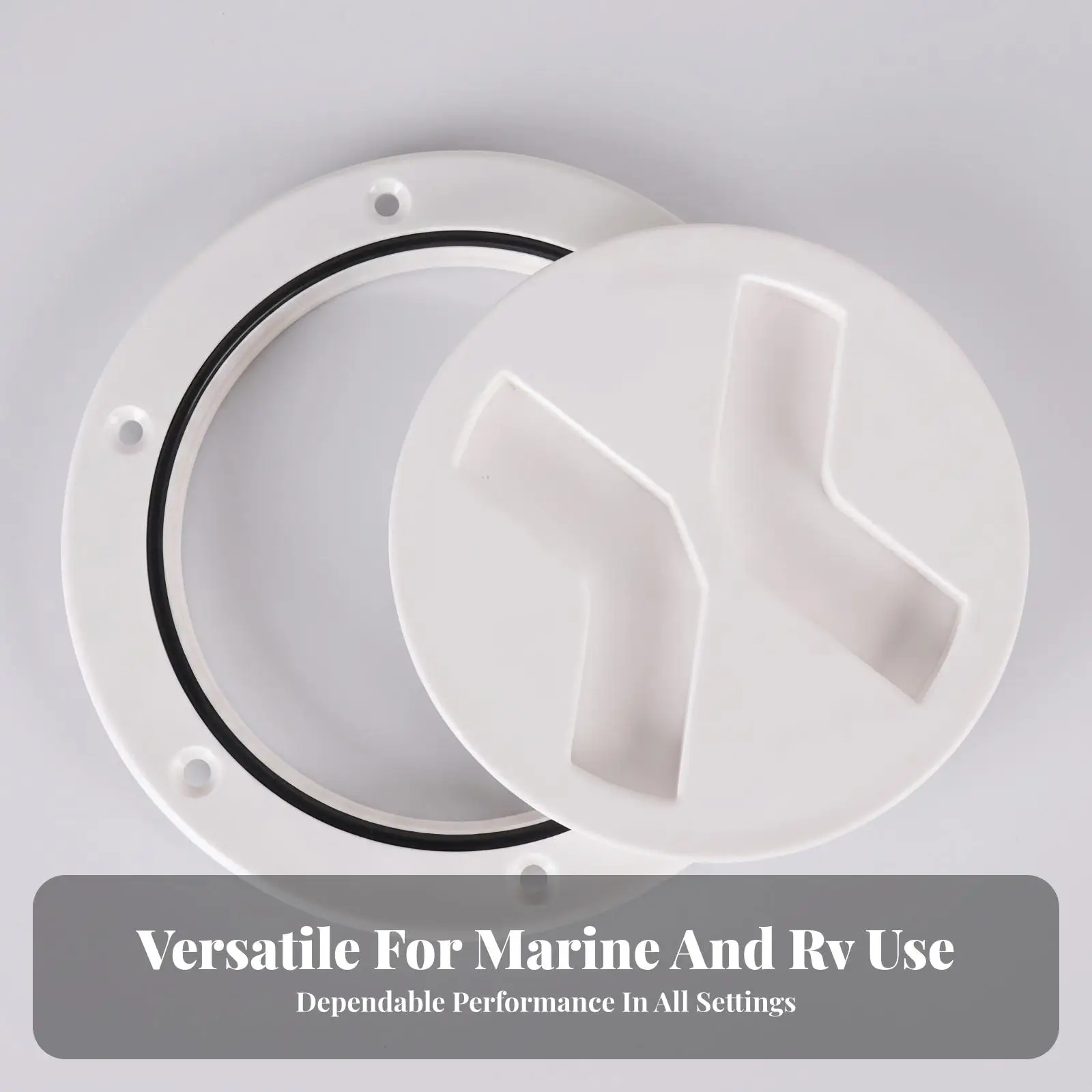 4xWaterproof Boat Inspection Cover , Deck Plate with Twist-Open Face 4-inch White Lid