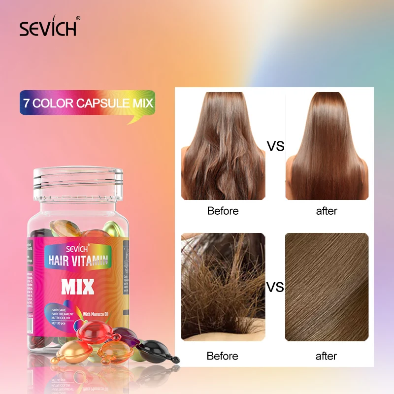 Sevich Smooth Silky Hair Vitamin Capsule Anti Hair Loss Repair Curl Damaged Essential Oil Silky Hair Morocc Essential Oil