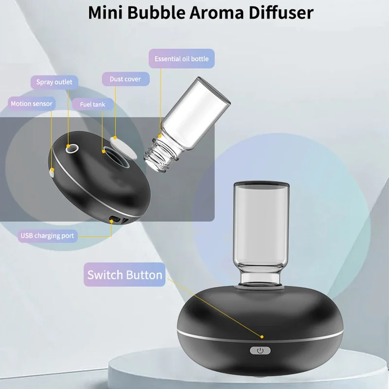 Auto Essential Oil Diffuser Room Fragrance Electric Aromatic Oasis Usb Aroma Diffuser Spraying Mini Air Freshener Device Office