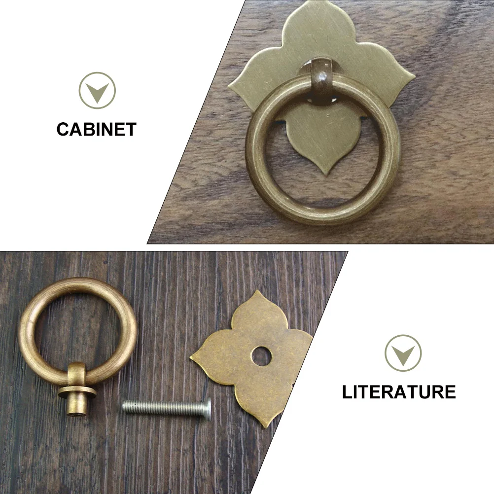 

2Pcs Four-Leaf Clover Drawer Knobs Vintage Cabinet Handles Decorative Furniture Handles Household Furniture Accessories