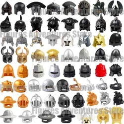 MOC Medieval Building Blocks Knights Warriors Roman Soldier Helmet King Crown Figures Accessories Mini Bricks Toy Gifts For Kids