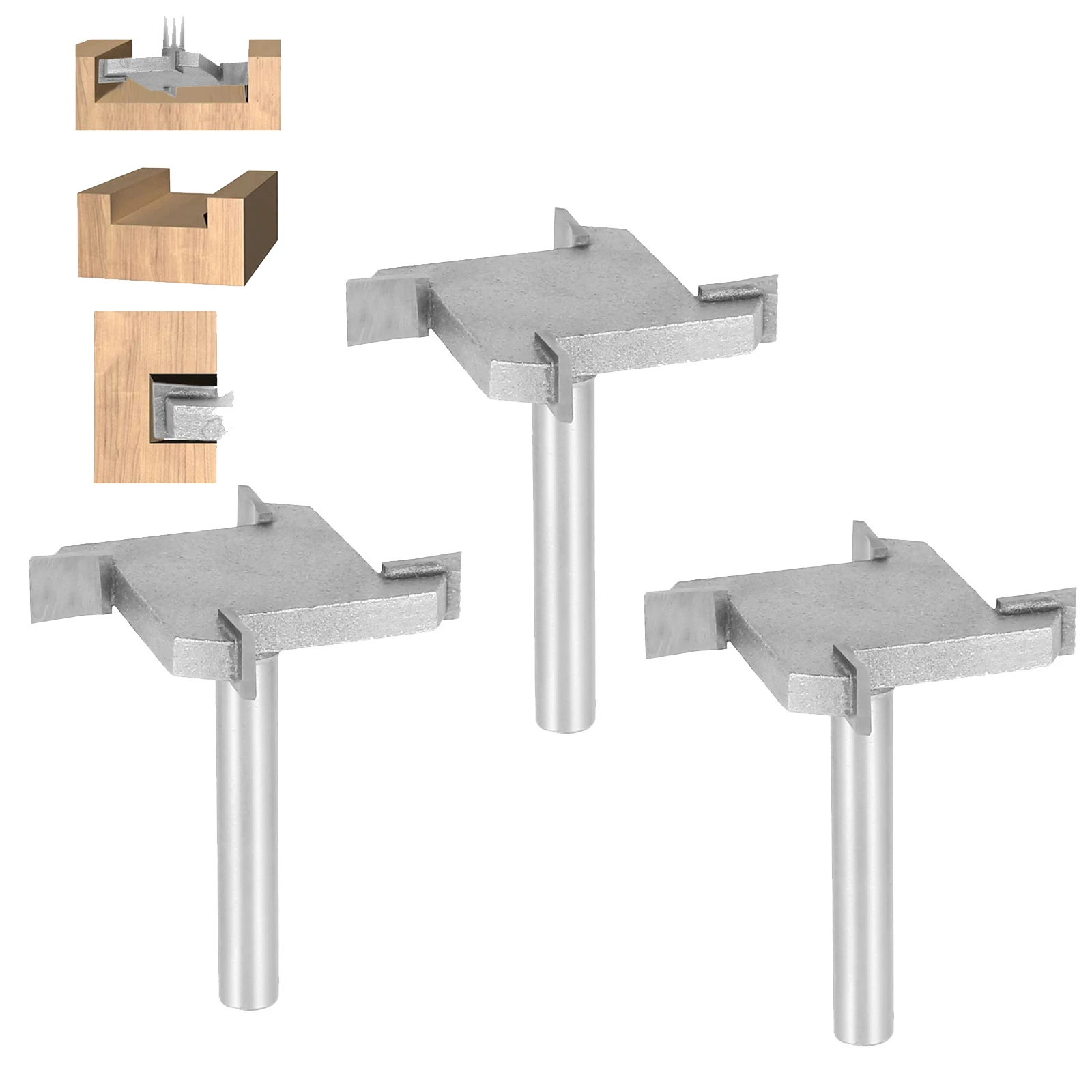 CNC Spoilboard Surfacing Router Bit,4 Wings 6mm Shank Slab Flattening Planing Bits 40mm Cutting Diameter Woodworking Router Tool