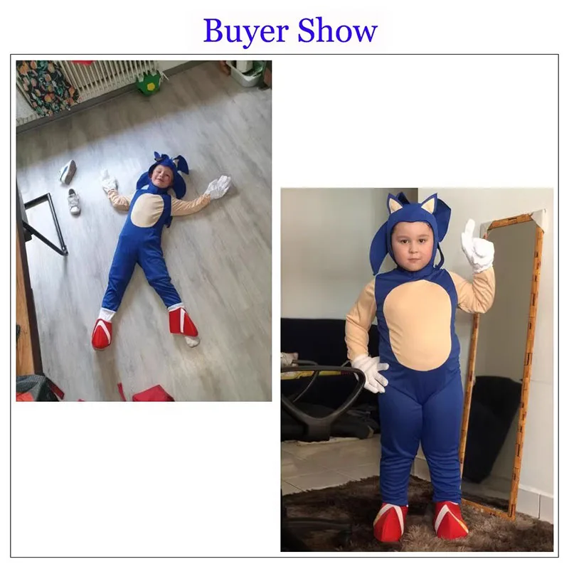 سونيكس الكرتون بذلة ارتداءها الاطفال تأثيري تمويه القنفذ تأثيري حلي أنيمي بنين بنات قفازات بيضاء هدية الهالوين