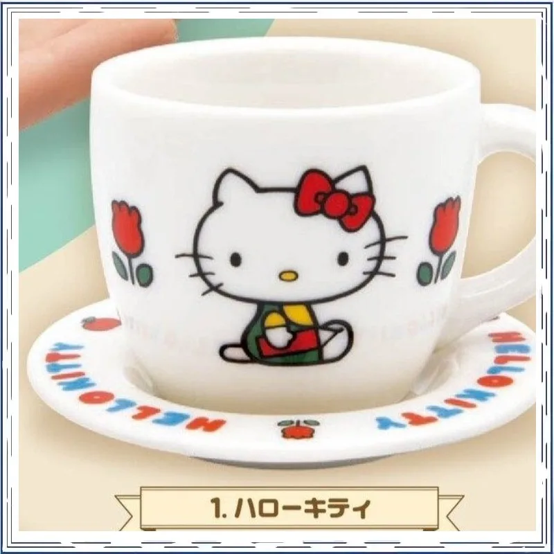 

Hello Kitty Pochacco Role Ceramic Cups and Plates Modeling Gashapon Miniature Scene Ornament Collectible Model Toy