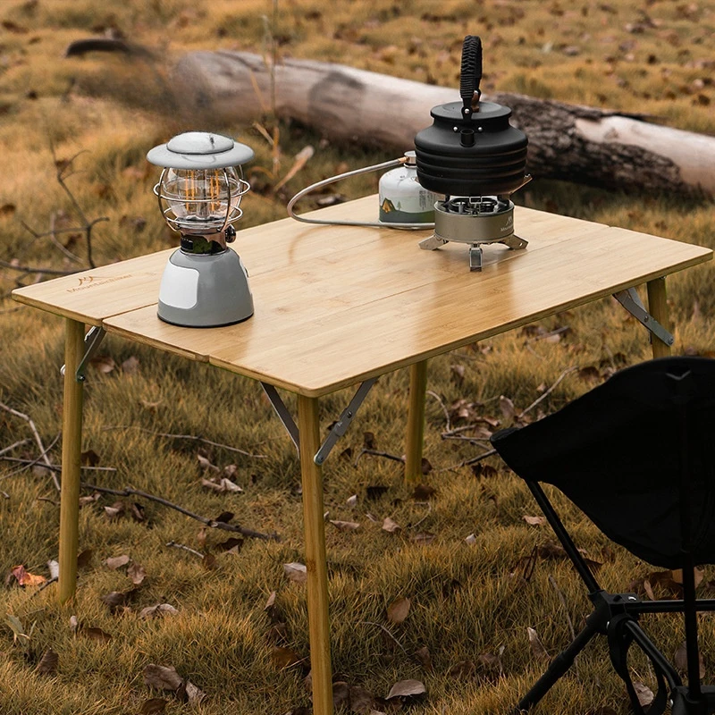 Imagem -06 - Mesa Dobrável de Bambu ao ar Livre Mesa Multifuncional de Acampamento Mesa de Jantar Portátil e Fácil de Armazenar Nova