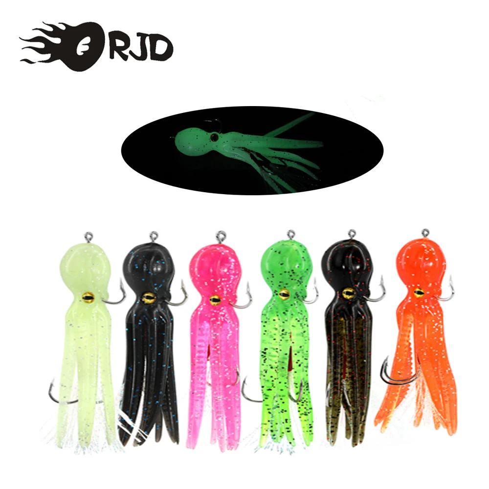 ORJD Octopus Fiahing Lures 23g 9cm Soft Fishing Bait Saltwater Metal Jig Head Swimbait Rockfish Lingcod Bass Fishing Track Tools