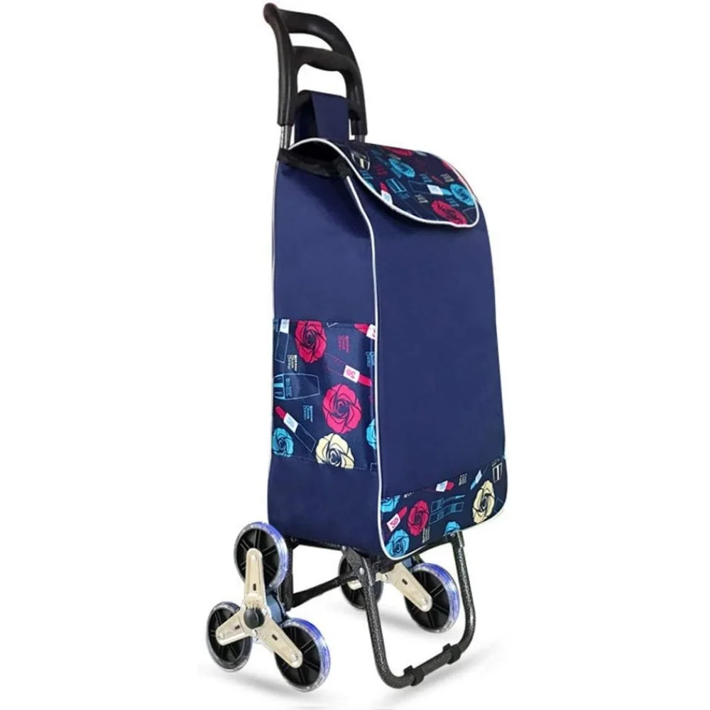 

Shopping Cart Lightweight Portable Light Cart Home Grocery Market Stroller-Blue