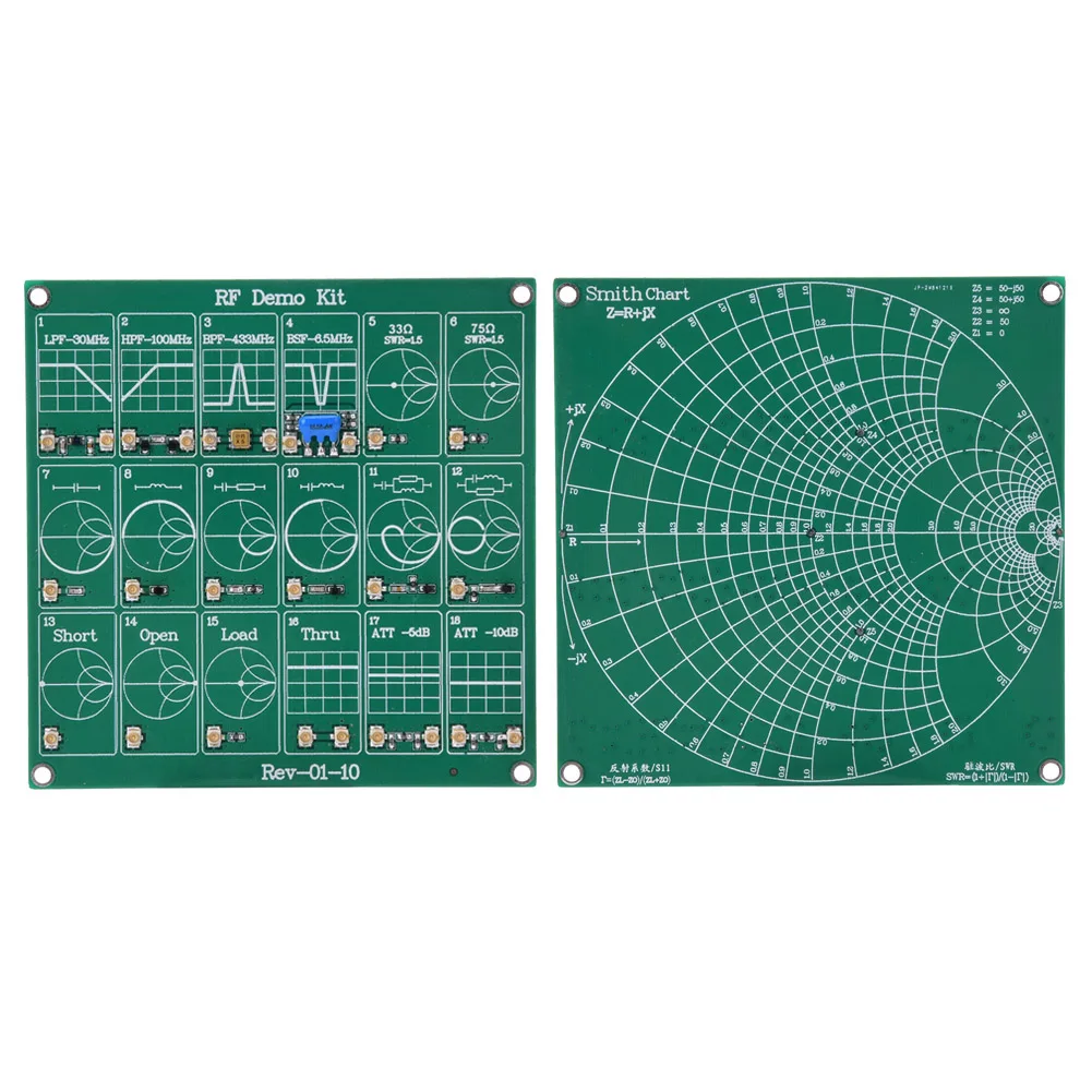 RF Test Board, 18 Functional Modules RF Demo Kit NanoVNA RF Test Module Vector Network Analyzer Board Filter/Attenuator Module