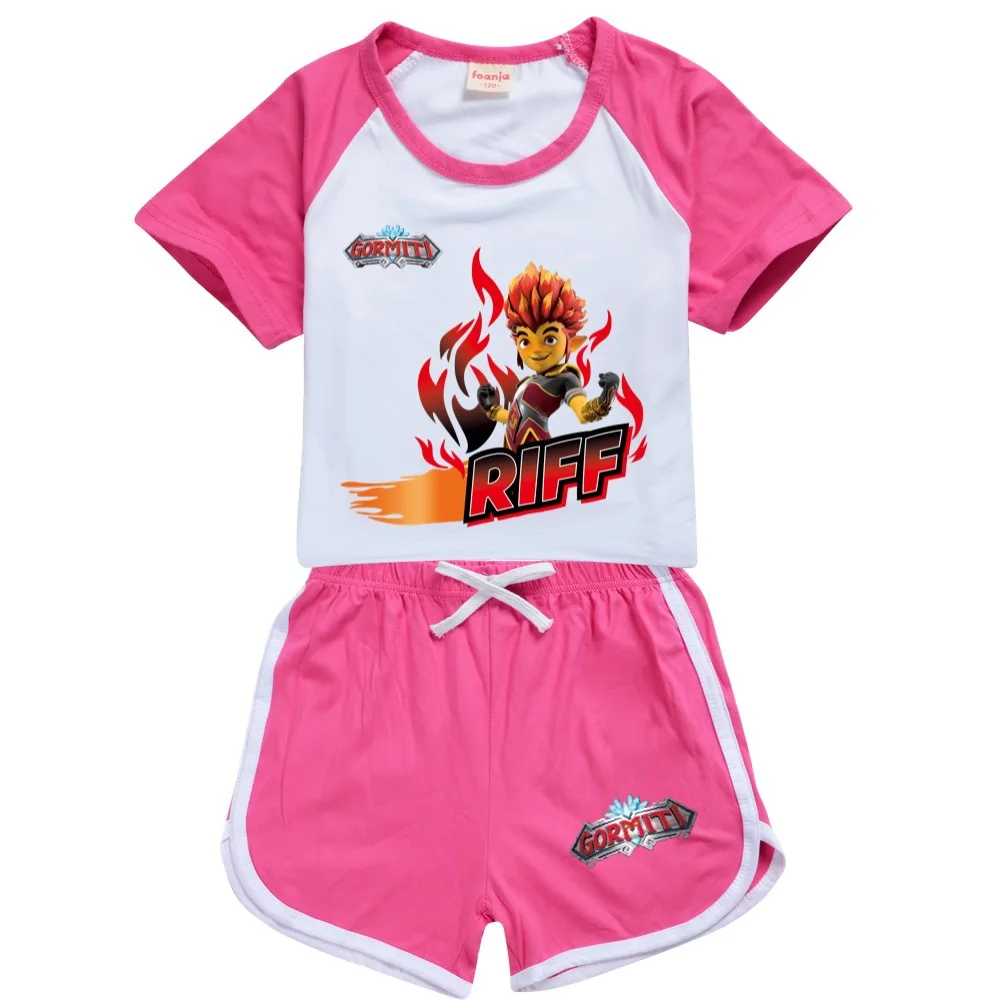 Girls Boys Summer Clothing Set Gormiti Game Kids Sports T Shirt+Pants 2-piece Set Baby Clothing Comfortable Outfits Pyjamas