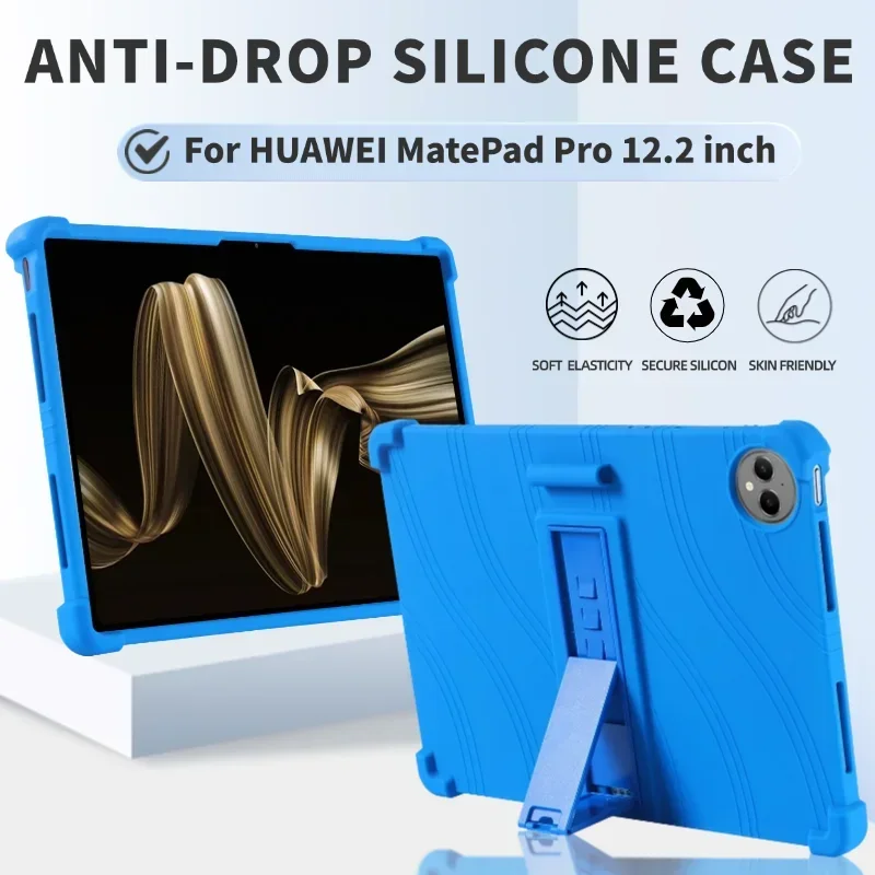 Pour HUAWEI MatePad Pro 12.2 pouces support déclinaison manteau antichoc couverture MRO-W00 MRO-W10 silicone souple support coque de protection