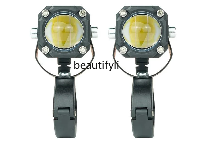 Motorcycle spotlights cross-border foreign trade wholesale small steel cannon LED lamp modification motorcycle headlights