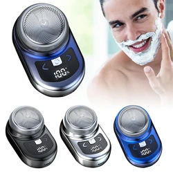 Mini maquinilla de afeitar eléctrica portátil para hombres, recortadora de barba, maquinilla de afeitar de bolsillo de carga tipo C, máquina de afeitar de alta velocidad