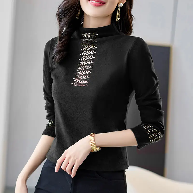 Autumn Winter Simplicity Plus Size Vintage T Shirt Tops Women Clothing Long Sleeve All-match Casual Pullovers Fashion Vintage