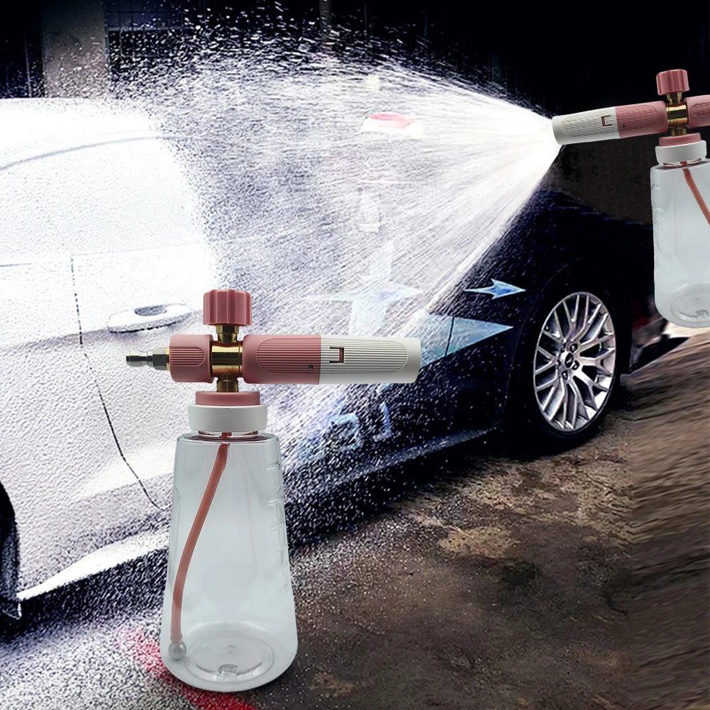 Buse de mousse, Lance de mousse de neige, pulvérisateur de bouteille de mousse, Angle réglable avec pression d'air à connexion rapide 1/4, pulvérisateur de mousse pour le lavage de voiture