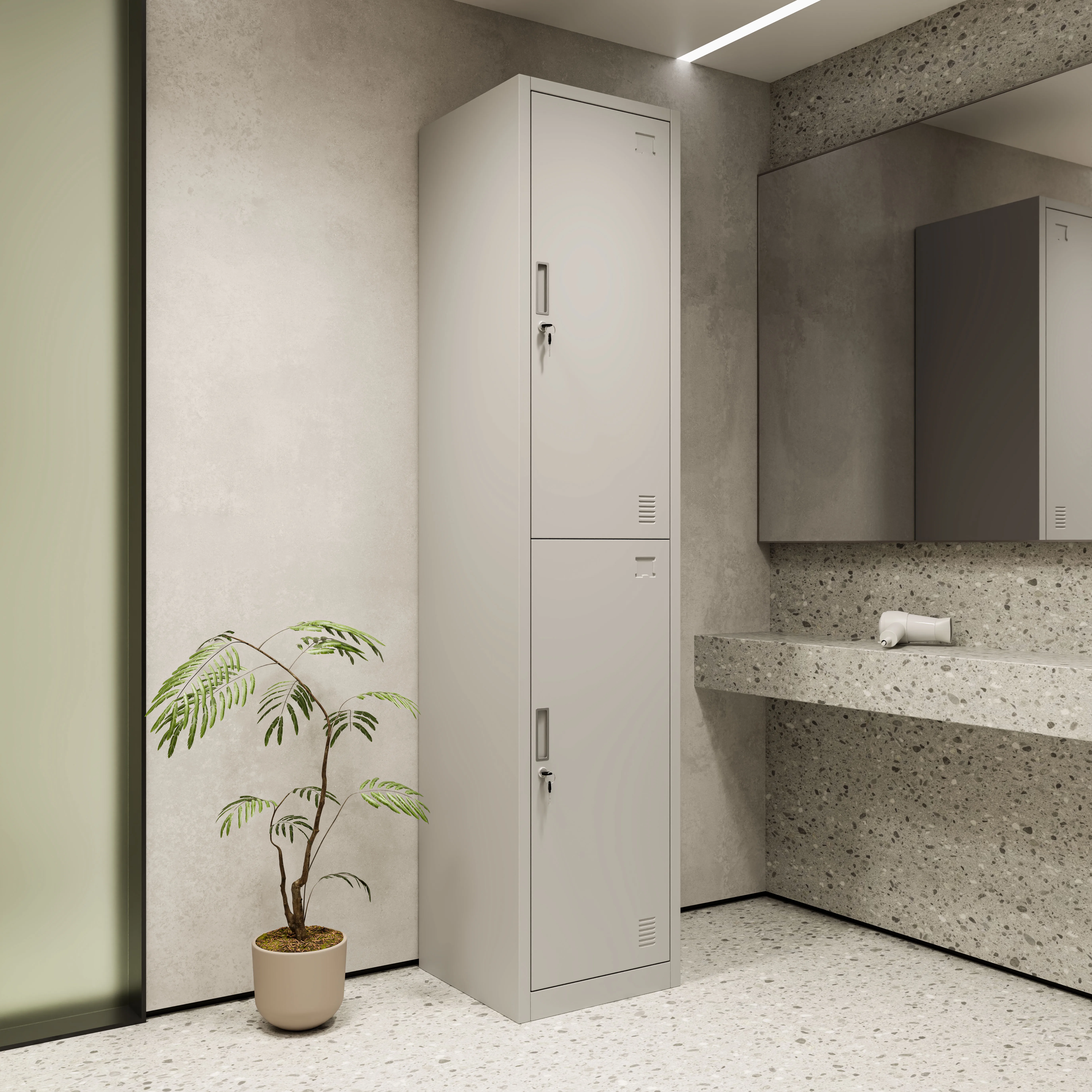 خزانة ملابس معدنية حديثة مع خزانة وخزانة تخزين لتنظيم الأثاث لأثاث غرفة المعيشة المنزلية #4