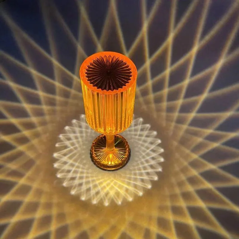 Crystal Aurora Cordless LED Table Lamps Touch Control Battery Operated for Bedroom Dining & Hotel Decoration